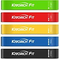 Bandas Elásticas Fitness Musculación- Kivorich Fit Bandas de Resistencia 5pcs Cintas Elásticas Fitness Musculación 5…